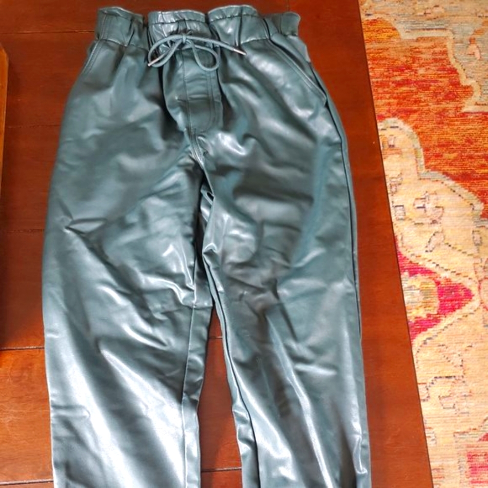 Vegan leather joggers